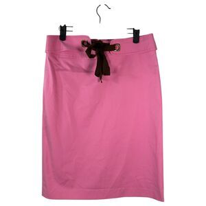 Milly New York Vintage Pink Tie Waist Knee Length Pencil Skirt Size 6
